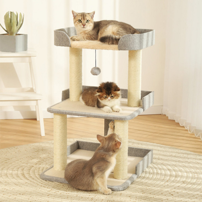 Petinn 고양이 방울 스크래쳐 캣타워, 혼합색상, 1개