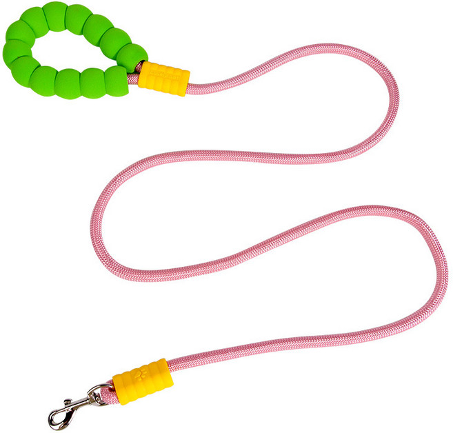 빅보스만물상 반려동물 산책용 eva폼 손잡이 튼튼한 나일론 줄 다용도 리드줄 애견목줄, 1개, 핑크