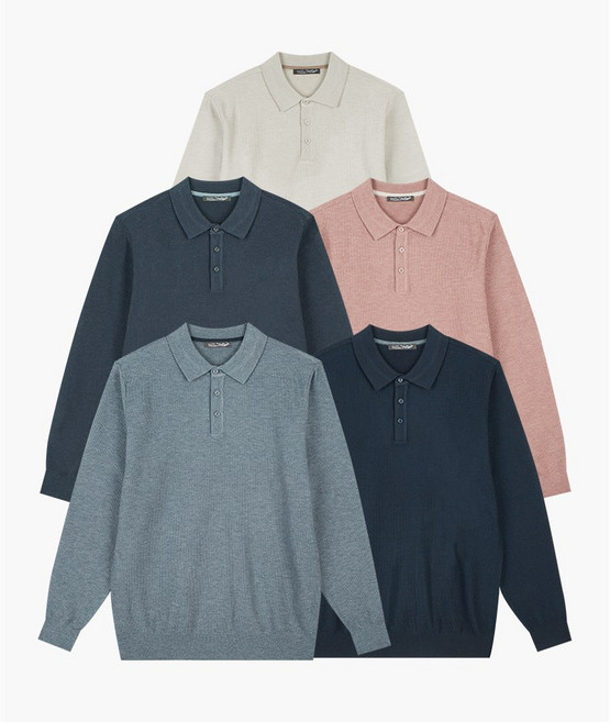 크로커다일 초초특가 남성 가을/겨울 신축성 좋고 편한 스웨터 니트 카라 티셔츠