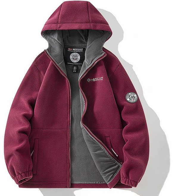 노르웨이 수출용 남성 겨울 집업 후드잠바 양털 후리스 뽀글이 빅사이즈 폴라폴리스 자켓