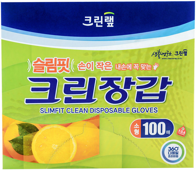 크린랩 슬림핏 크린장갑, 100개입, 1개