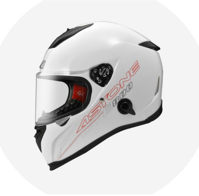 Astone Helmets GTB800 內藏式墨鏡 素色 雙D扣 全罩安全帽, 白,L