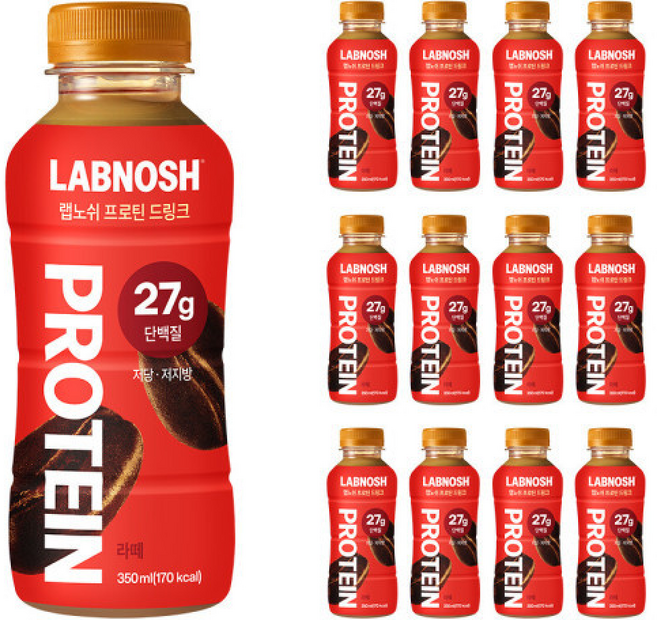 랩노쉬 프로틴 드링크 마일드 라떼 (입), 350ml, 12개