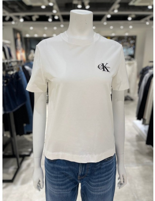 캘빈클라인 진 CALVIN KLEIN JEANS CK진 여성 레귤러핏 스몰 모노그램 로고 반팔 티셔츠 47AB801-YAA YQT087 DWZ204
