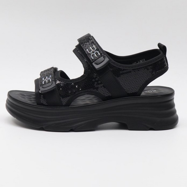 여성 캐주얼 벨크로 통굽 샌들 발편한 볼넓은 스트랩샌들 키높이 5cm