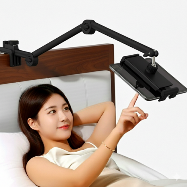 캐시풀 침대 핸드폰 태블릿 거치대 고급형, 블랙, 1개