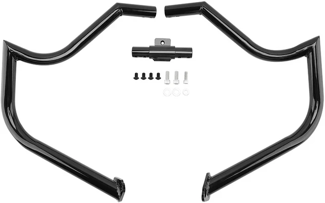 블랙 모터사이클 프론트 범퍼 엔진 가드 하이웨이 바 크래시 할리 투어링 스트리트 글라이드 로드 킹 일렉, 01 Black