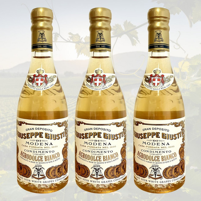 주세페주스티 모데나 화이트 발사믹식초 가정용, 3개, 250ml