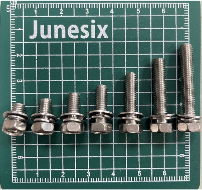 Junesix 304 不銹鋼十字外六角組合螺絲, 1個, M6X25 (10PCS), M6, 25mm