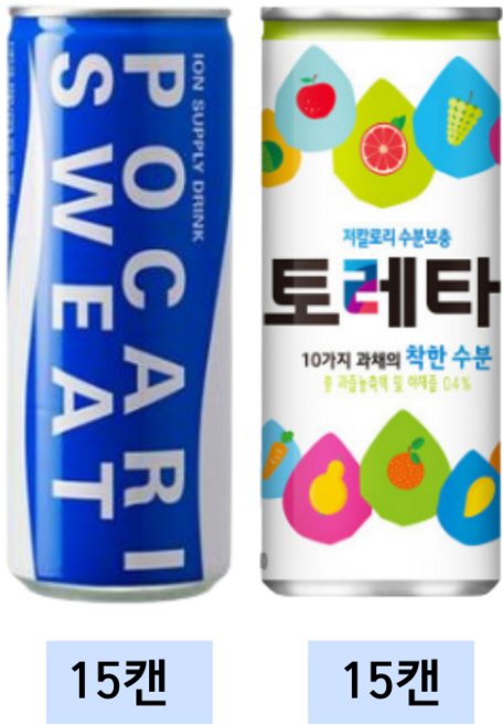 이온음료 포카리스웨트 토레타 2종 340ml 24캔 세트, 240ml, 60개