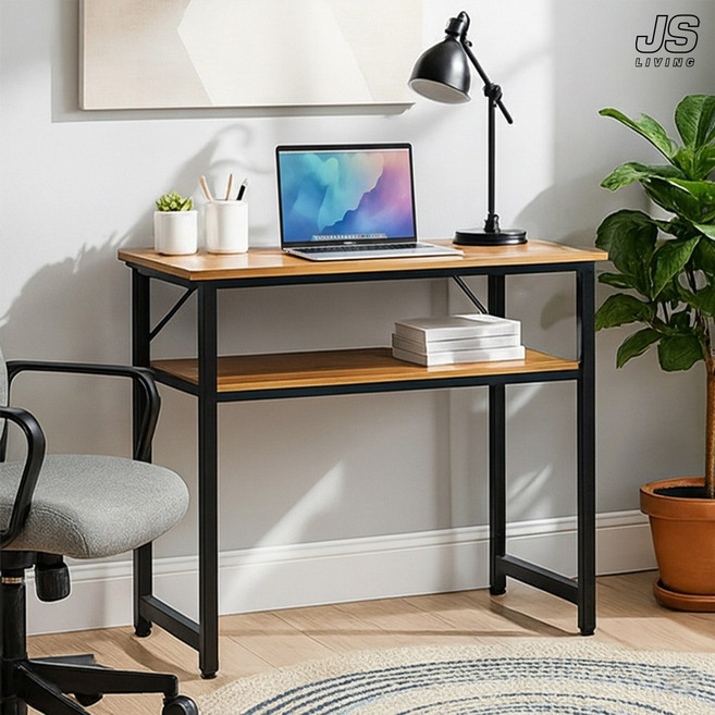 JS리빙 토즈 가정용 이동식 보조 책상 원목 업무용 데스크 사무실 틈새 2단 컴퓨터 테이블 서재 튼튼한 다용도 테이블 선반 1인용 [ MD : DF484WEA_FES4F8EE6 ]
