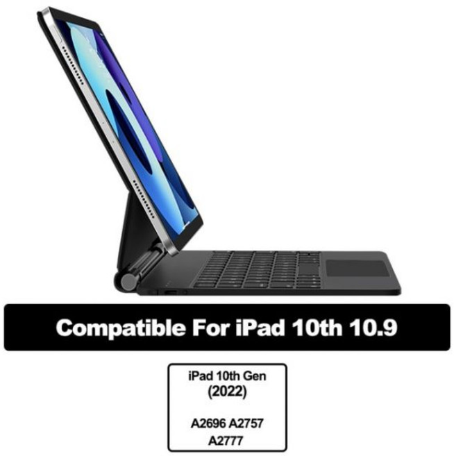 GOOJODOQ 매직 키보드 케이스 iPad 10 세대 Pro 11 12 9 12.9 M2 2023 Air 4 5 314534, 1개