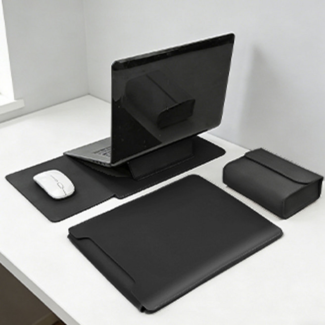 우이지아 거치대 겸용 노트북파우치, 1개, 클래식 블랙