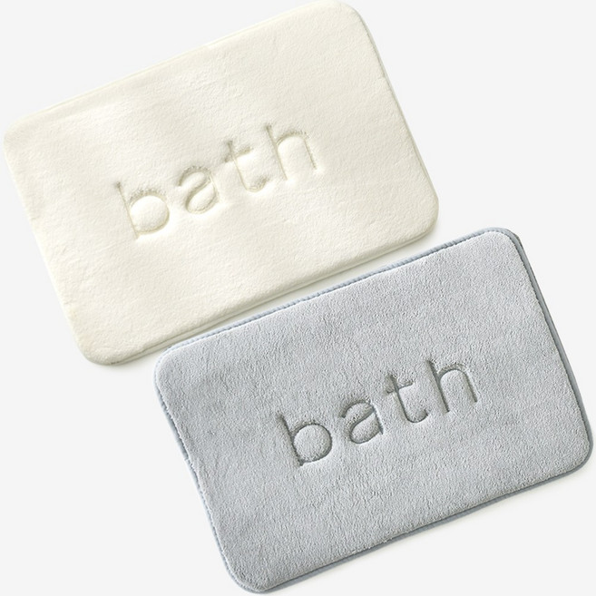 파쿠젠 메모리폼 발매트 2개세트, 그레이+아이보리