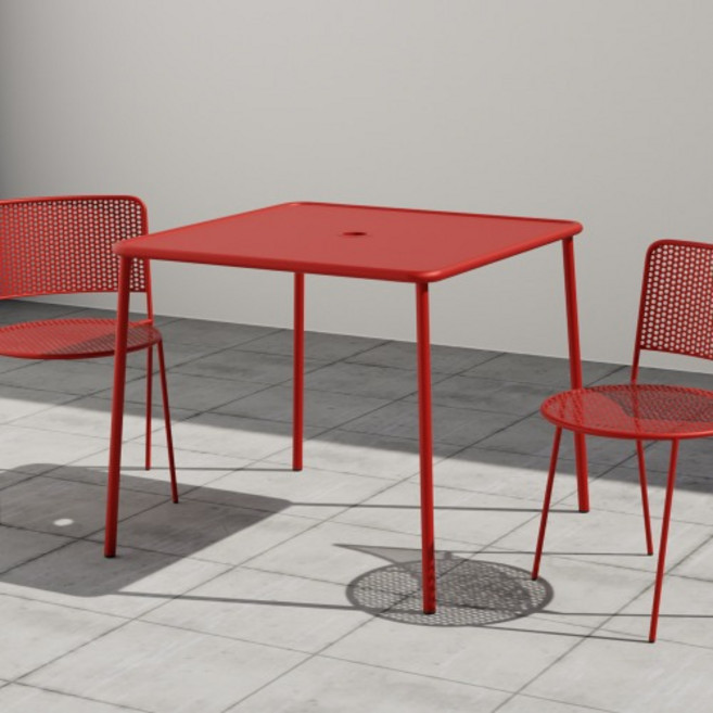 글래드 철제 야외 카페 정원 테라스 야외용 테이블 3colors, 정사각800, 와인