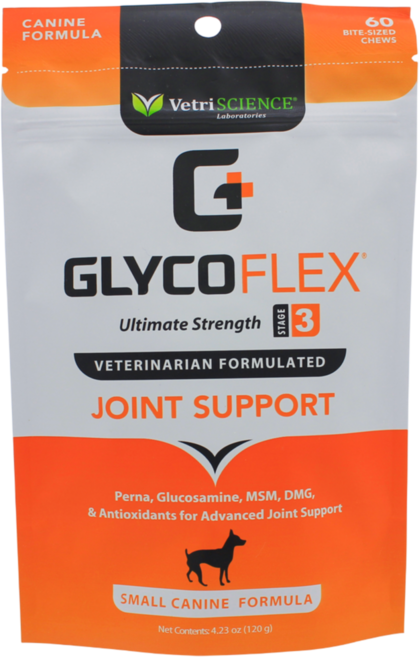 VetriScience GlycoFlex 3 강아지 관절 영양제 Stage 3 Ultimate Strength 관절지원 츄어블 (소형견용), 뼈/관절강화, 120g, 1개