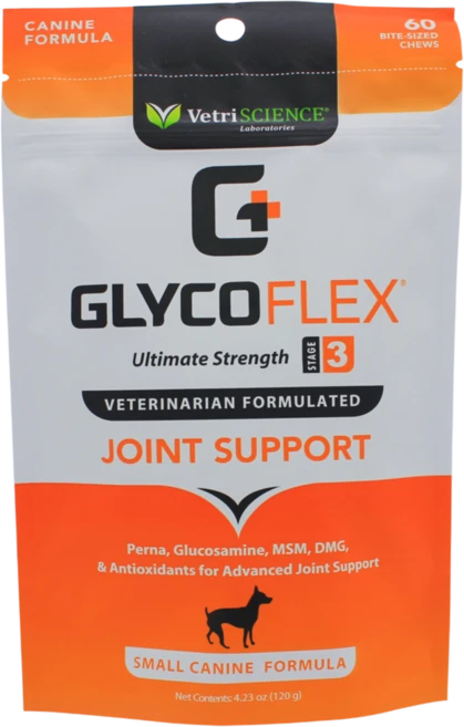 VetriScience GlycoFlex 3 강아지 관절 영양제 Stage 3 Ultimate Strength 관절지원 츄어블 (소형견용), 뼈/관절강화, 120g, 1개 - 쿠팡