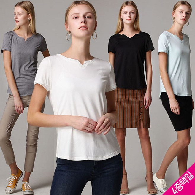르오트 컨템포러리 날씬핏 페미닌 티셔츠 4종택일-사이즈 55 99다양