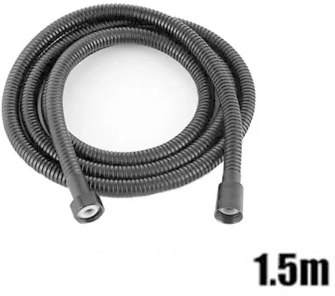 새로운 304 스테인레스 스틸 샤워 헤드 고압 휴대용 대형 흐름 물 절약 필터 강우량 수도꼭지 욕실 액세서, 03 1.5m Black Hose