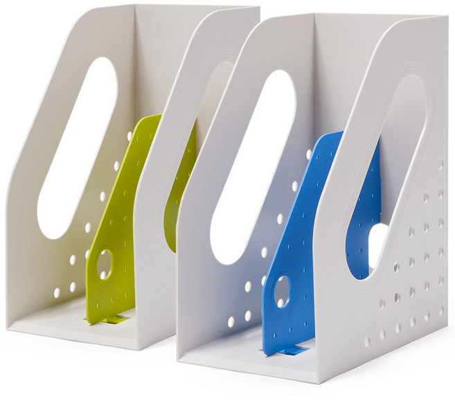 시스맥스 투톤 데스크멀티박스 280080 서류꽂이, 아이보리/블루