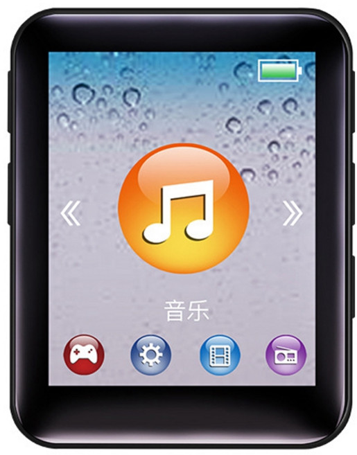 1.8 인치 mp3 플레이어 버튼 음악 플레이어 4GB 휴대용 MP3 플레이어 스피커가 높은 충실도 무손실 음질, 검은 색, 검은색