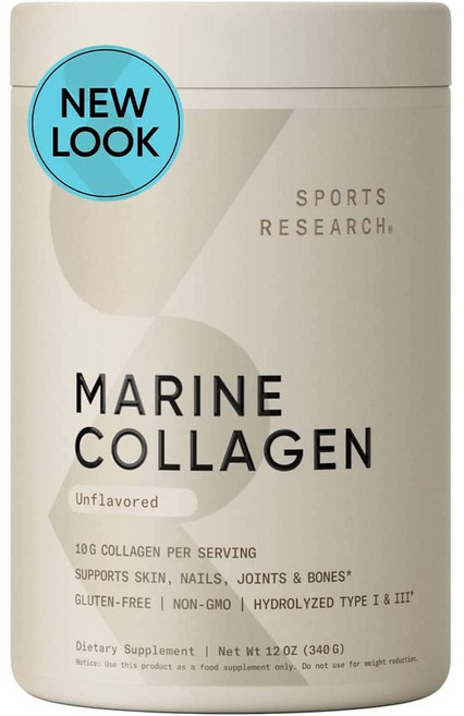 SPORTS RESEARCH 海洋膠原蛋白胜肽粉 無調味, 340g, 1罐