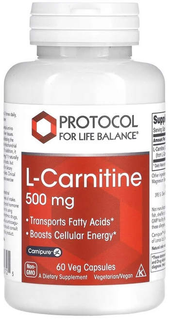 Protocol for Life Balance L-카르니틴 500mg 60 베지캡슐, 1개, 60정 - 쿠팡