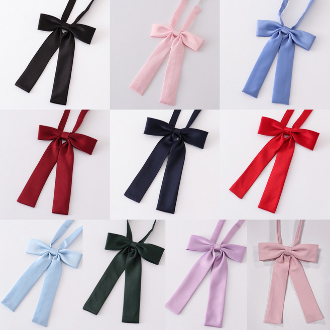 (대여)단색 플라워 여자 교복넥타이(11color) 교복