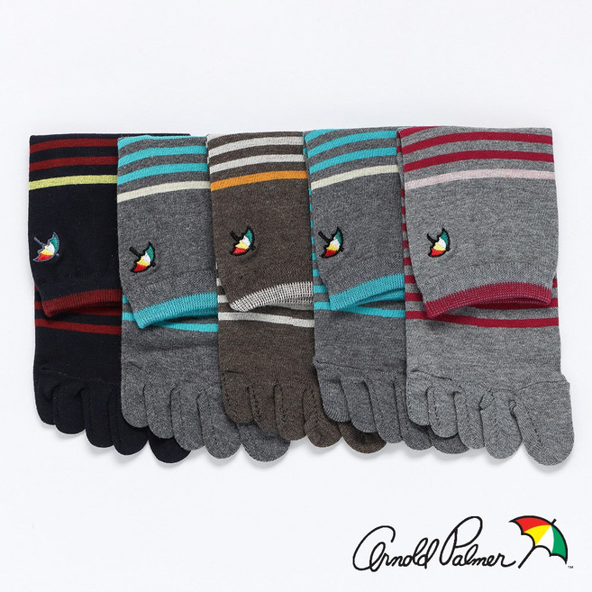 R2152 색상혼합 여성 통풍구 발가락 장목 양말 5족