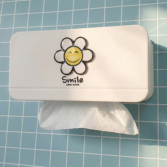 언즈 스마일 화장실 주방 핸드타올 휴지 케이스 페이퍼타올 키친타올 디스펜서, 혼합색상, 1개