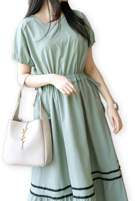 메리앤유 더블셔링 두줄포인트 스판소재 반팔 여름원피스