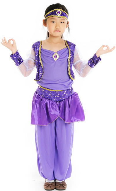 파티쇼 아랍 소녀 아동 의상 할로윈 파티 코스프레 무대 공연 연극 역할놀이 분장, S(4~6세)