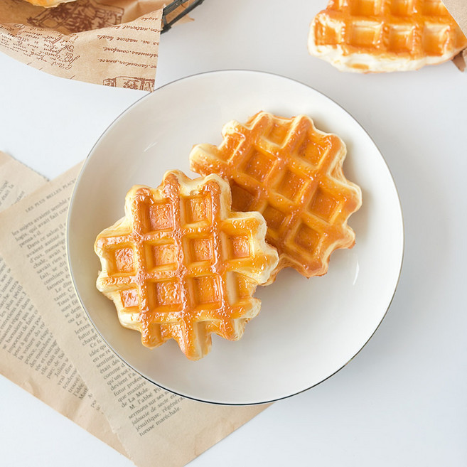 크로플 와플 모형 1p; 장식 소품 가짜 크로플 와플 빵 인테리어