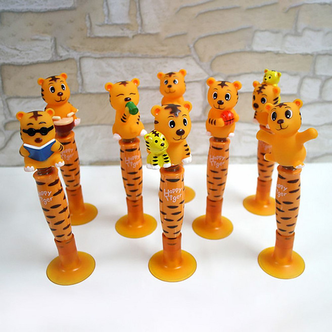 해피 타이거 호랑이 동물 모양 볼펜 데스크 흡착볼펜 부착볼펜 뽁뽁이볼펜, 투게더, 본상품선택