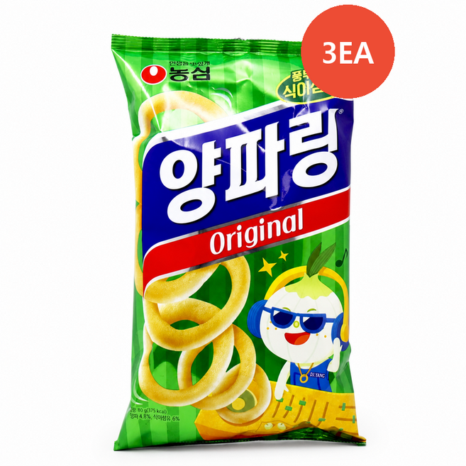 농심 양파링 오리지널 (80G), 80g, 3개
