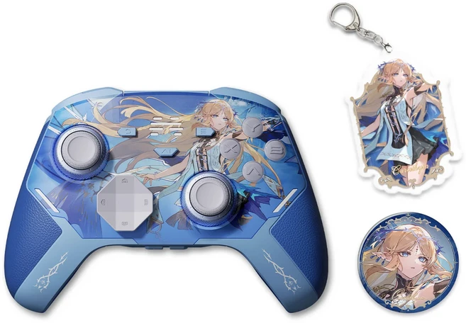 BEITONG Wuthering Waves - Cartethyia Ver KP40D 엘리트 컨트롤러 홀/마이크로 진동 트리거 힘 조절 가능, 02 collaboration editio