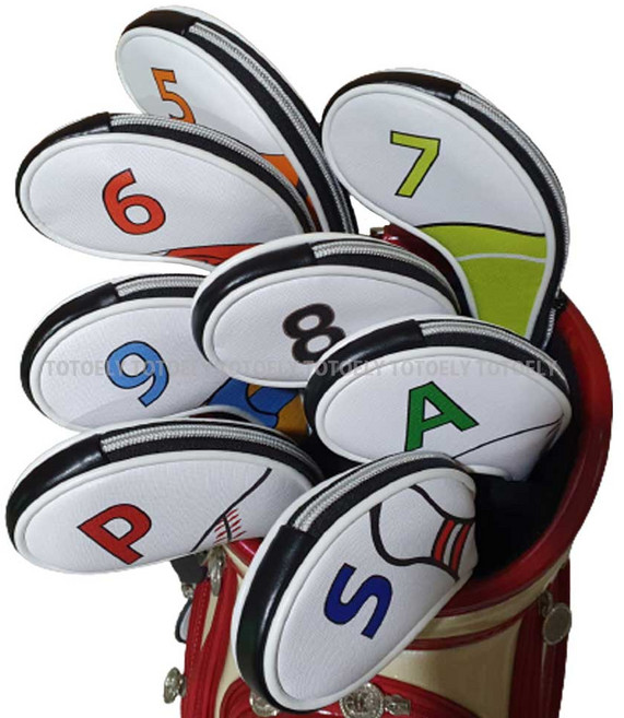 골프 아이언커버 디럭스 지퍼형 남성 여성 클럽 헤드 카바 선물용, 혼합색상, 1개