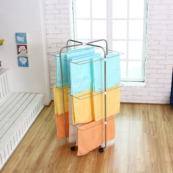 리빙나이스 리빙나이스 십자형빨래건조대 3단 실내건조대, 단품