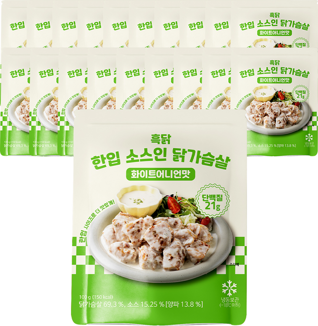 흑닭 한입 소스인 닭가슴살 화이트어니언맛, 20개, 100g