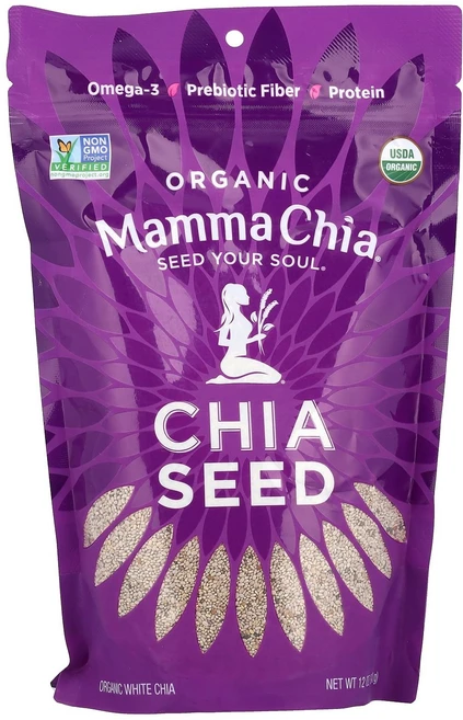Mamma Chia 유기농 화이트 치아씨 340g(12온스), Mamma Chia 유기농 화이트 치아씨 340g(12, 1 - 쿠팡