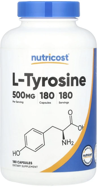 Nutricost l-티로신 500mg 캡슐 180정, Nutricost l티로신 500mg 캡슐 180정, 1개 - 쿠팡