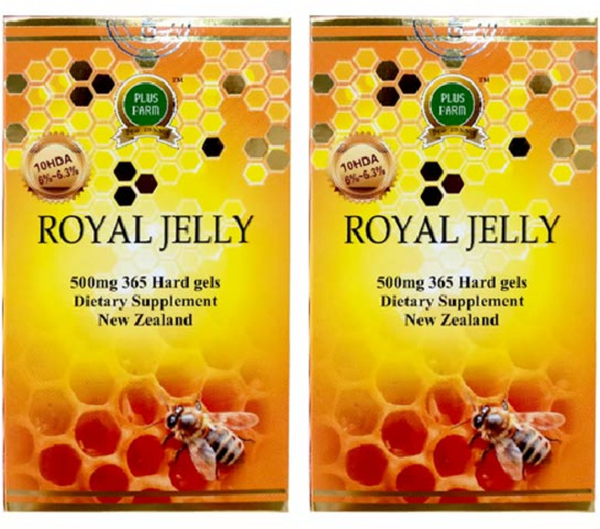 플러스팜 로얄젤리 로얄제리 로열젤리 하이드록시데센산 500mg 365정 뉴질랜드 플러스팜 2개