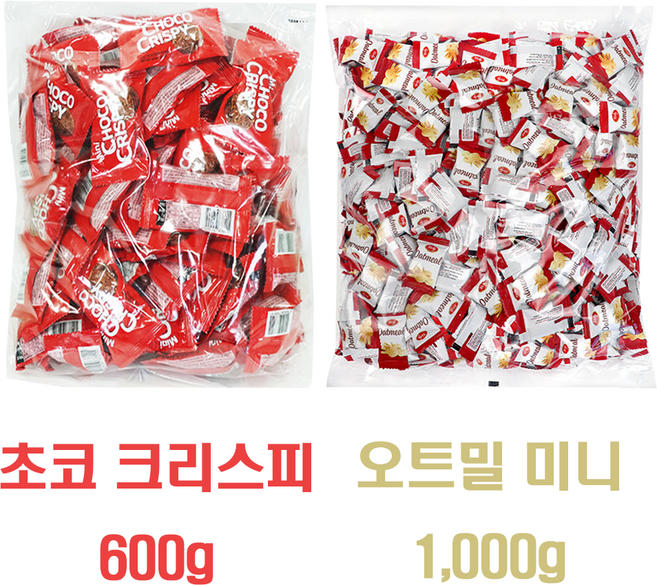 [윈윈]오트밀 미니바이트 + 미니 초코 크리스피 세트, 1세트, 1.6kg