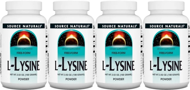 Source Naturals 소스내추럴스 고흡수 엘 라이신 파우더, 100g, 4개 - 쿠팡