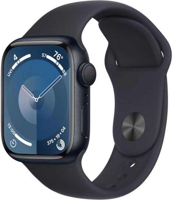 애플 워치 시리즈 9 GPS 41mm 미드나이트 알루미늄 케이스와 스포츠 밴드 - SM 2023, 애플 워치 시리즈 9 GPS 41mm 미드나이트 알루미, 1
