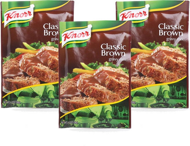 크노르 클래식 브라운 그레이비 믹스, 34g, 3개