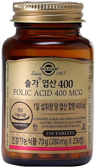 솔가 엽산 400, 250정, 1개 - 쿠팡
