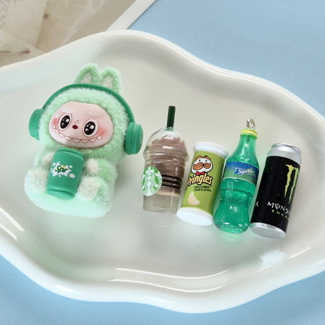 라부부 인형 키링 미니파우치 백참 굿즈, 그린, 1개