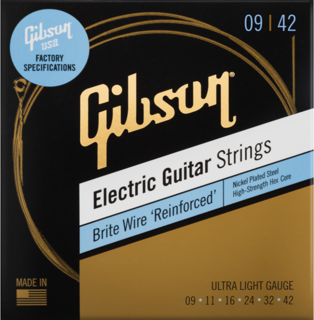 Gibson Brite Wire Reinforced Ultra Light Gauge(009-042) / SEG-BWR9 / 깁슨 일렉기타 스트링, 1개