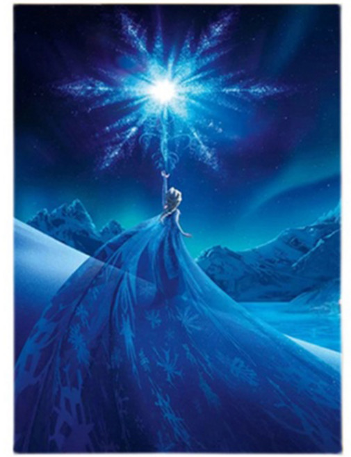 보석십자수 3D 겨울 왕국 DIY 인테리어 소품 선물+행운십자수 PW1295, 50x70cm, 1개